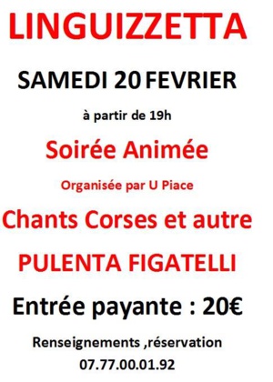 Soirée organisée par l'association "U Piacè"